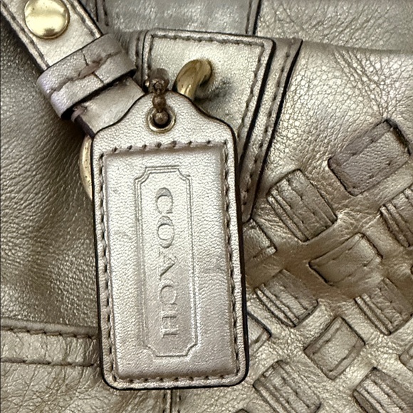 Coach Gold Woven Shoulder Bag - Picture 2 of 3
